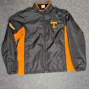 BMOC Tennessee Volunteers Men XL Windbreaker Jacket Black Orange Full Zip Fleece